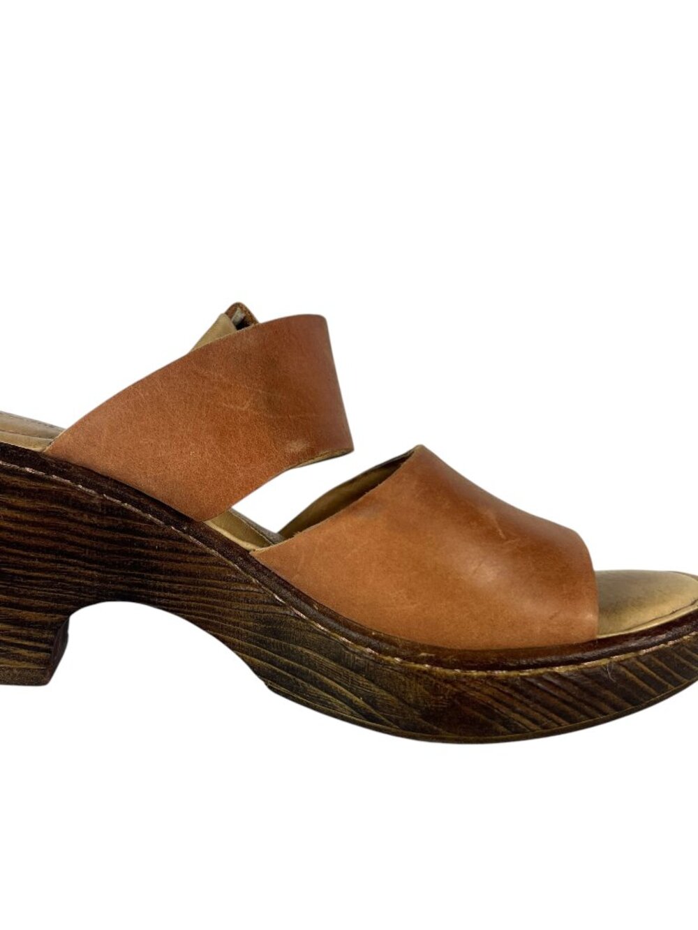 Born Women's Leather F40706 Platform Wedge Heeled Sandal in Cuero Brown Size 7 - Picture 9 of 11